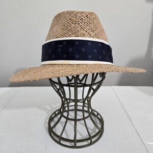 Vintage Mega Cap Mens 100% Straw Panama Hat Beach Island Vacation Travel Cruise